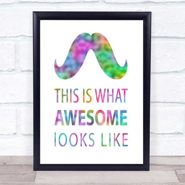 Mustache Rainbow Quote Print