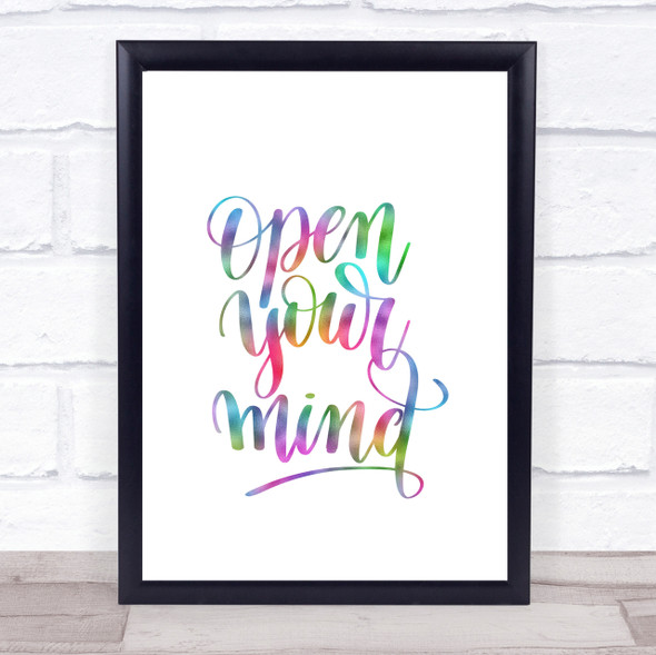 Open Your Mind Rainbow Quote Print