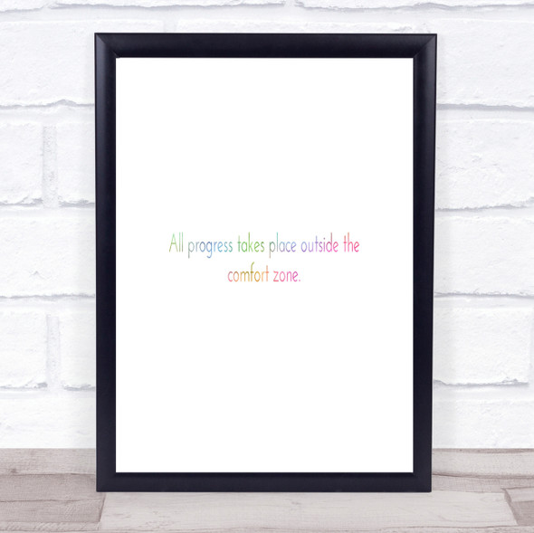 Outside The Comfort Zone Rainbow Quote Print