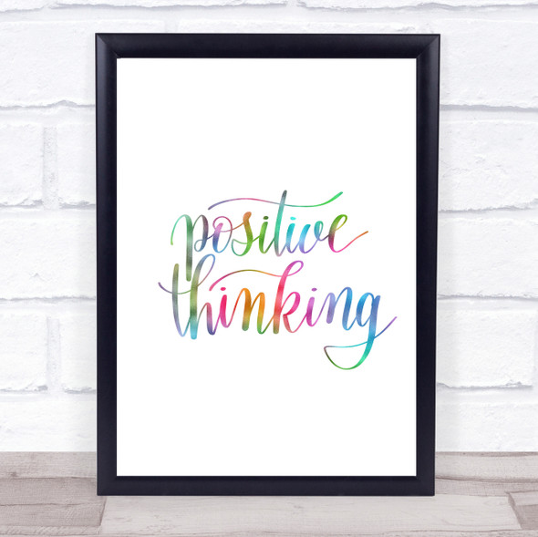 Positive Thinking Rainbow Quote Print