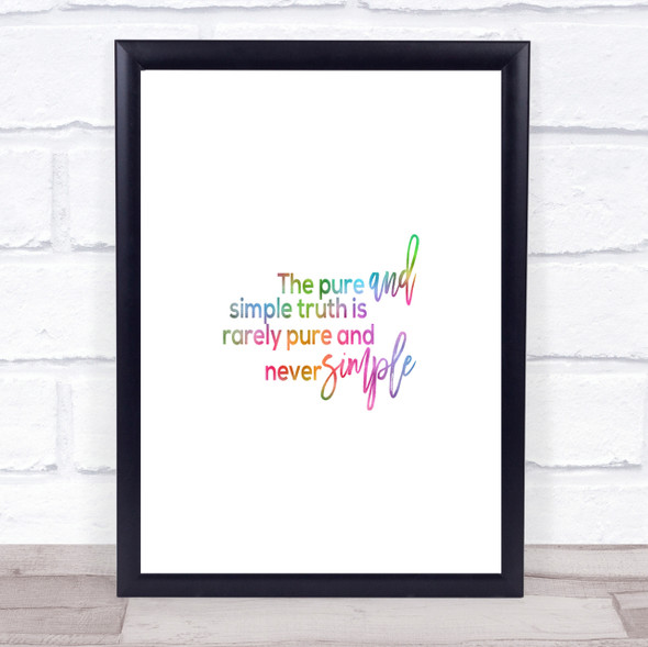 Pure And Simple Rainbow Quote Print