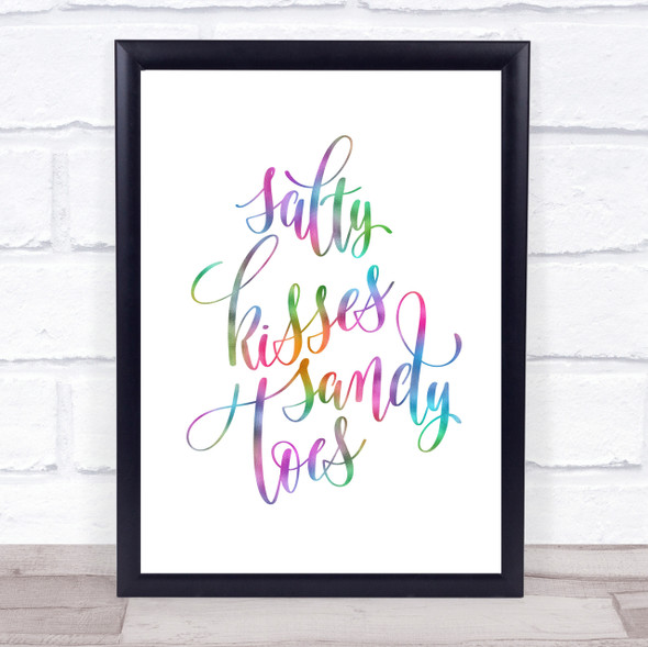 Salty Kisses Sandy Toes Rainbow Quote Print