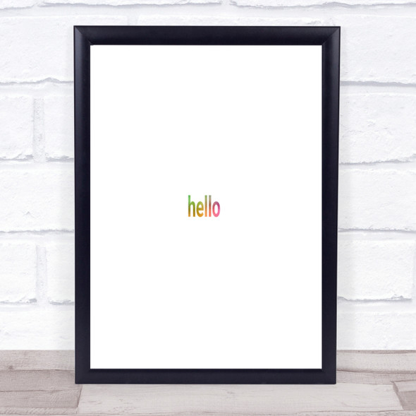 Small Hello Rainbow Quote Print