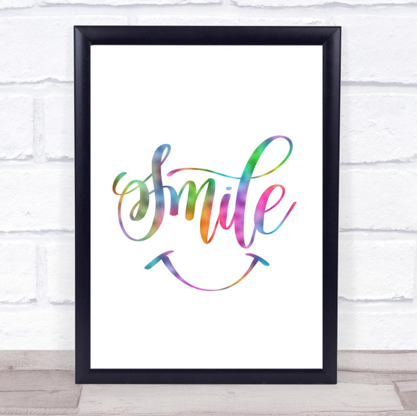 Smile Rainbow Quote Print