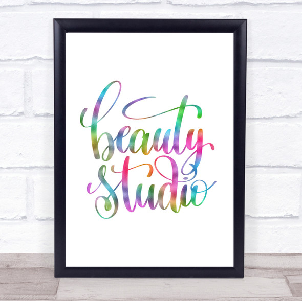 Beauty Studio Rainbow Quote Print