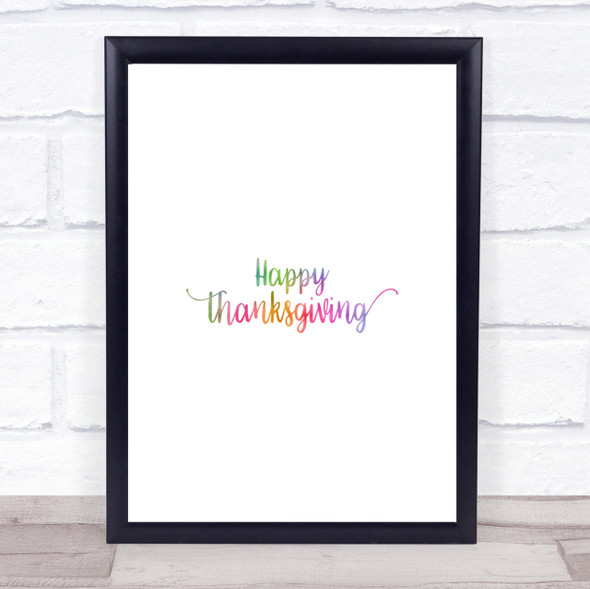 Thanksgiving Rainbow Quote Print