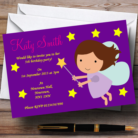 Purple Fairy Personalised Children's Party Invitations