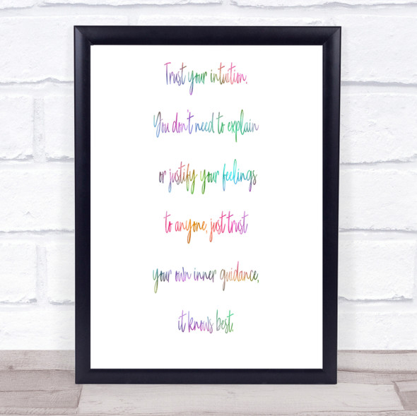 Trust Your Intuition Rainbow Quote Print