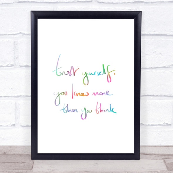 Trust Yourself Rainbow Quote Print