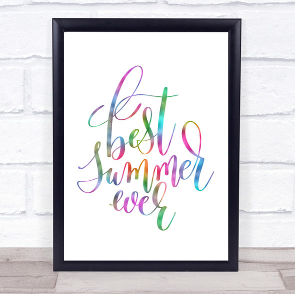 Best Summer Ever Rainbow Quote Print