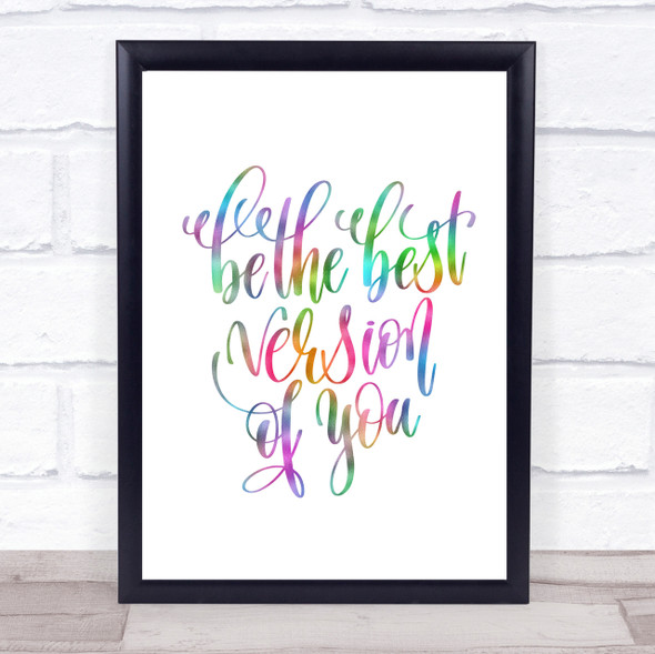 Best Version Of You Swirl Rainbow Quote Print