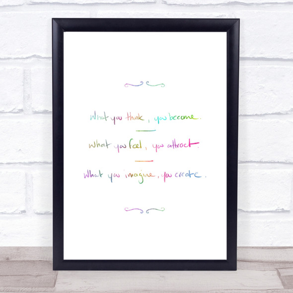 What You Attract Rainbow Quote Print