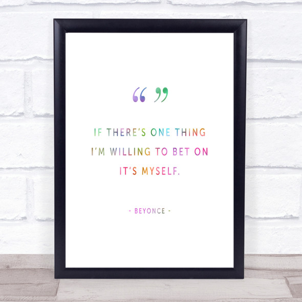 Bet On Myself Rainbow Quote Print