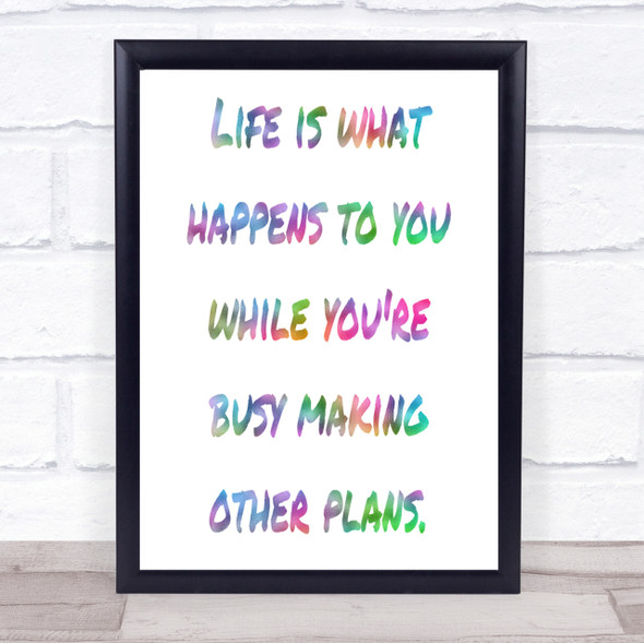 Busy Making Other Plans Rainbow Quote Print