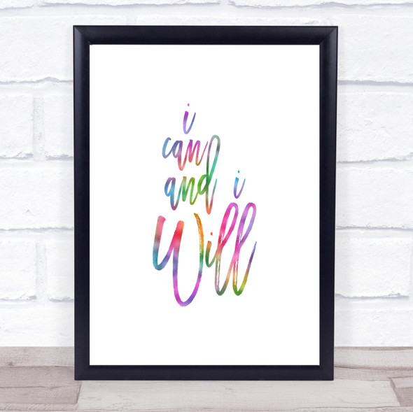 Can And Will Rainbow Quote Print
