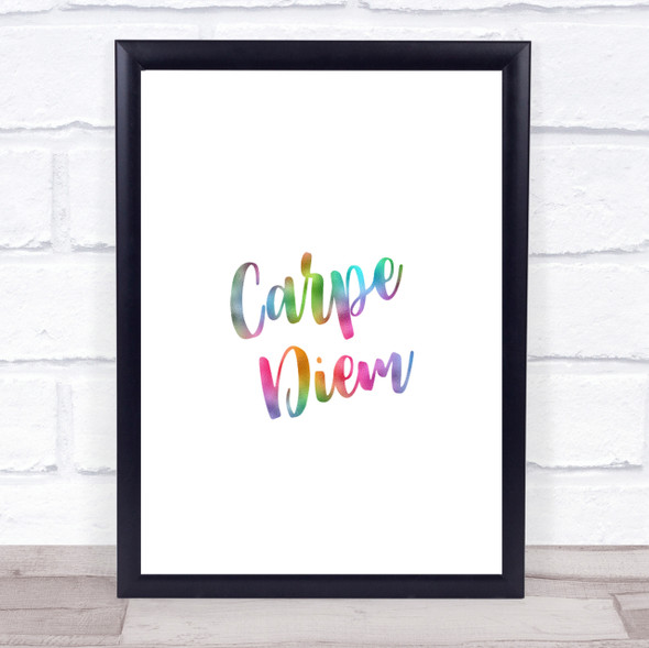 Carpe Diem Rainbow Quote Print