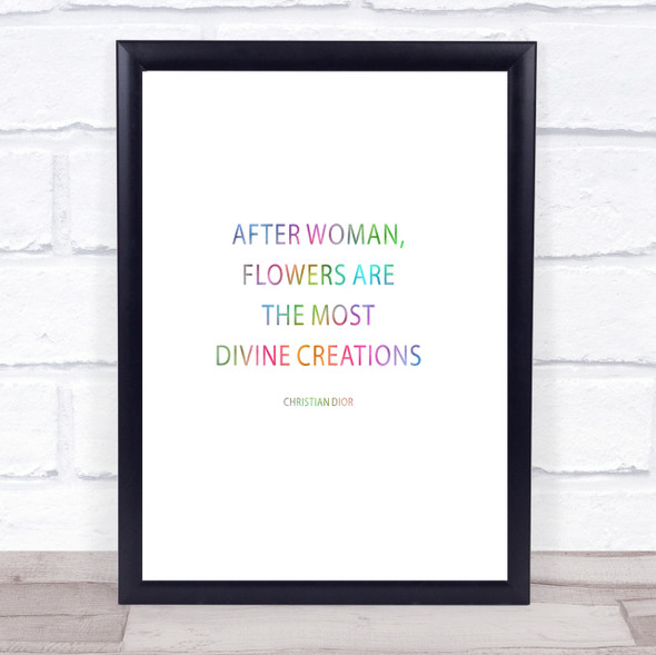 Christian Dior Flowers Rainbow Quote Print