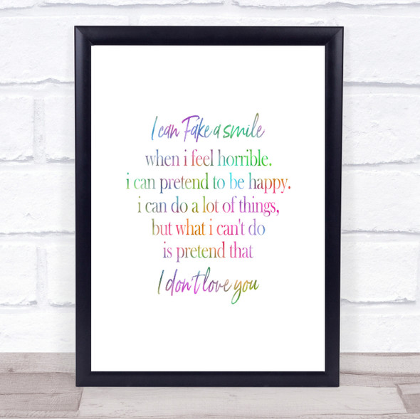 Fake A Smile Rainbow Quote Print