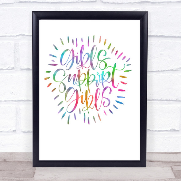 Girls Support Girls Rainbow Quote Print