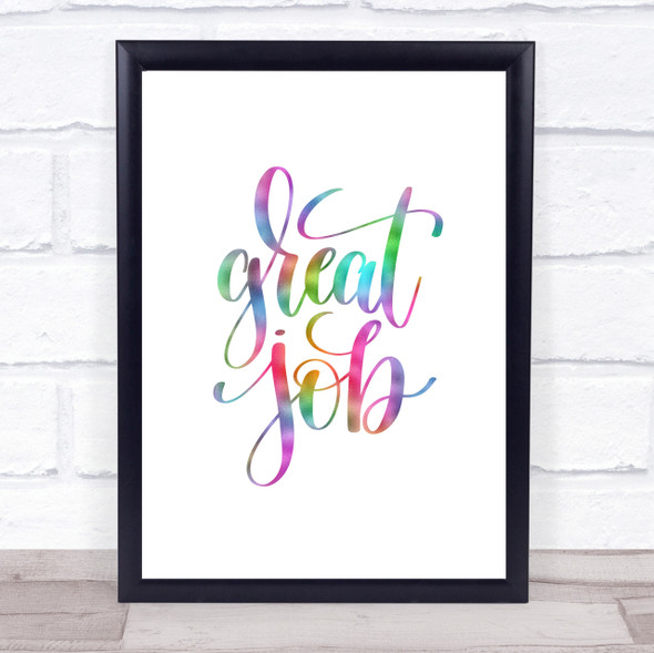 Great Job Rainbow Quote Print