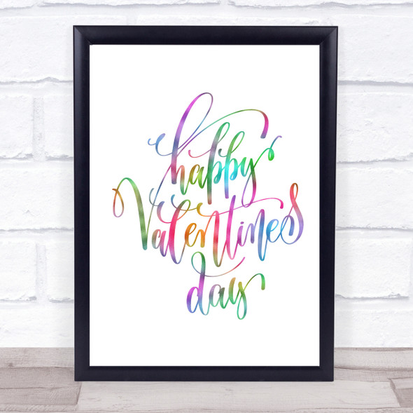 Happy Valentines Rainbow Quote Print