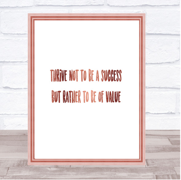 Be Of Value Quote Print Poster Rose Gold Wall Art