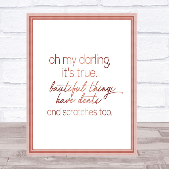 Oh My Darling Quote Print Poster Rose Gold Wall Art