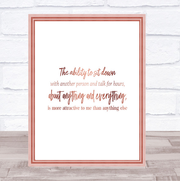 Ability To Sit Down Quote Print Poster Rose Gold Wall Art
