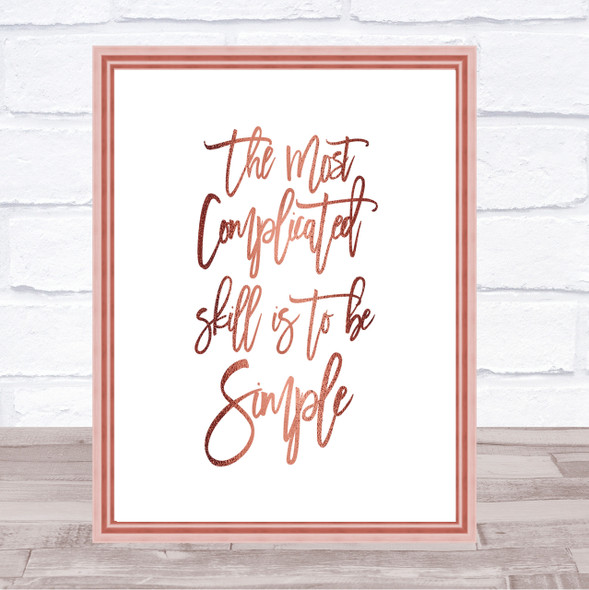 Simple Quote Print Poster Rose Gold Wall Art