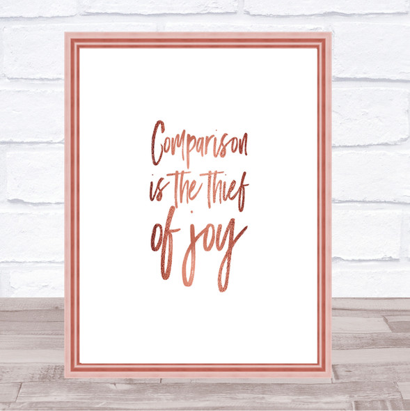 Thief Of Joy Quote Print Poster Rose Gold Wall Art