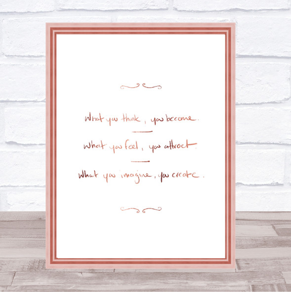What You Attract Quote Print Poster Rose Gold Wall Art