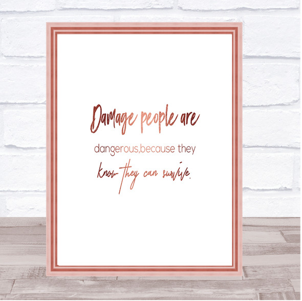Can Survive Quote Print Poster Rose Gold Wall Art