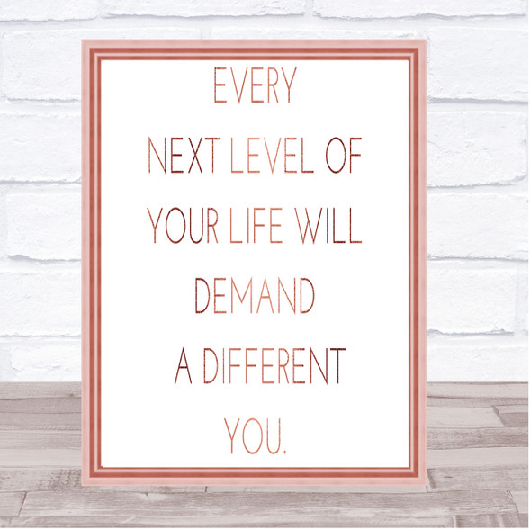 Demand A Different You Quote Print Poster Rose Gold Wall Art