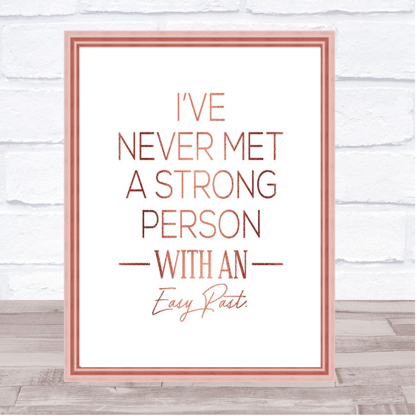 Easy Past Quote Print Poster Rose Gold Wall Art