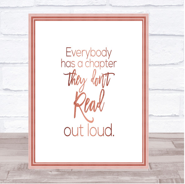 Everybody Has A Chapter Quote Print Poster Rose Gold Wall Art