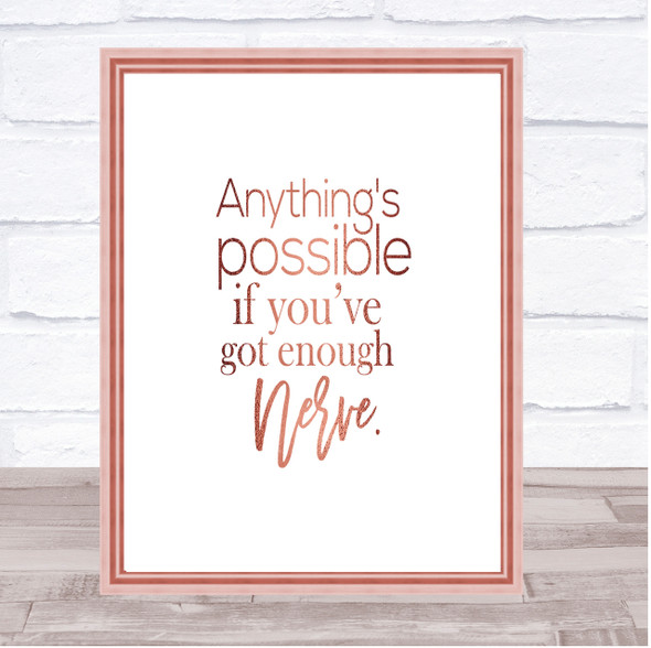 Anything's Possible Quote Print Poster Rose Gold Wall Art