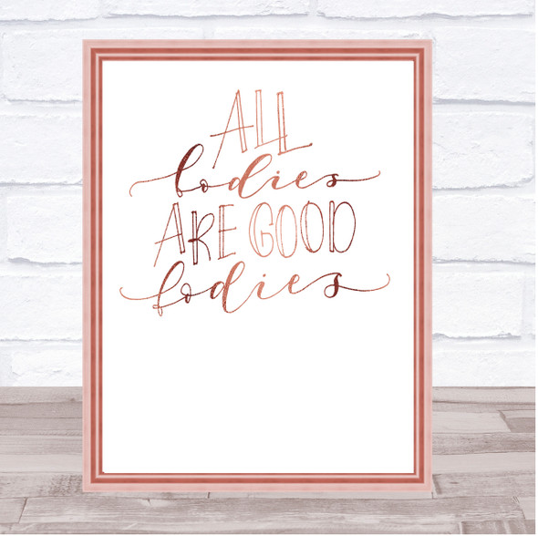 Good Ladies Quote Print Poster Rose Gold Wall Art