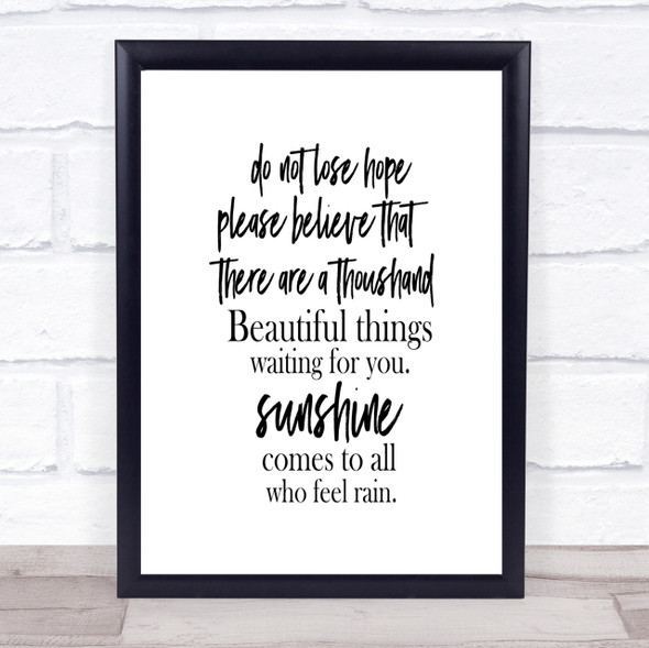 Lose Hope Quote Print Poster Typography Word Art Picture