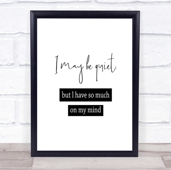 Much On My Mind Quote Print Poster Typography Word Art Picture