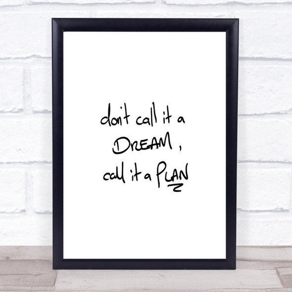 No Dream Plan Quote Print Poster Typography Word Art Picture
