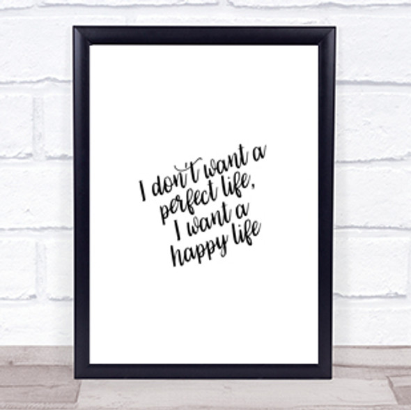 Perfect Life Quote Print Poster Typography Word Art Picture