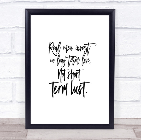 Short Term Lust Quote Print Poster Typography Word Art Picture