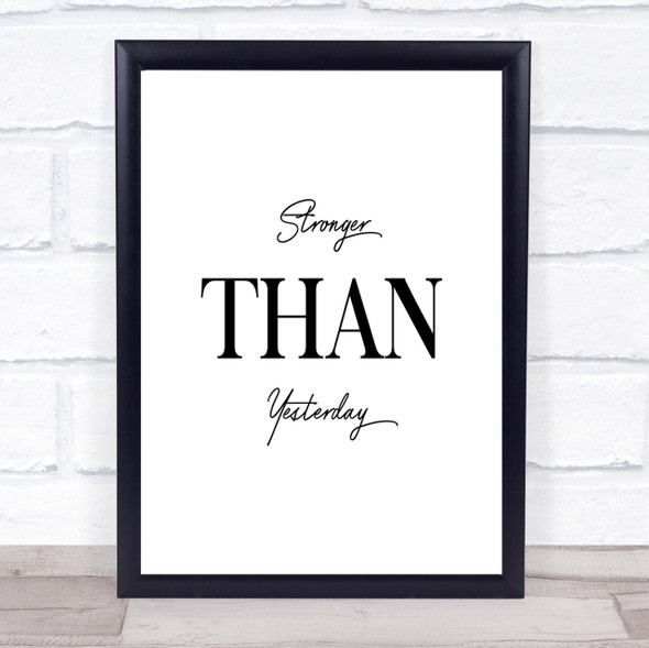 Stronger Quote Print Poster Typography Word Art Picture