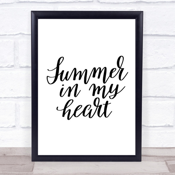 Summer In Heart Quote Print Poster Typography Word Art Picture