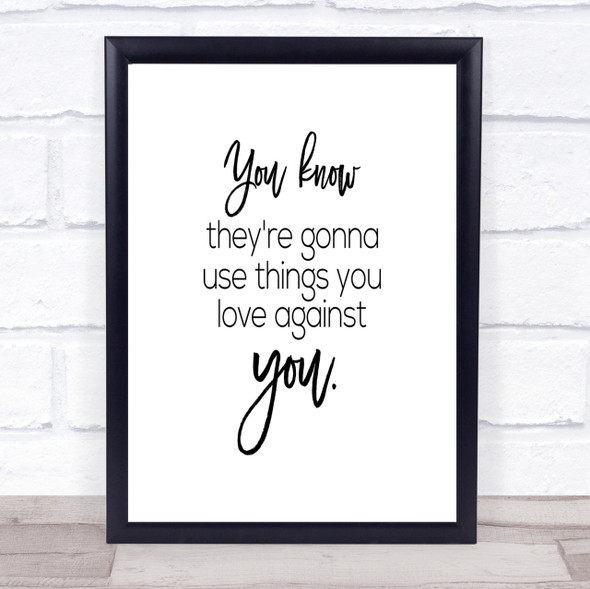 Things You Love Quote Print Poster Typography Word Art Picture