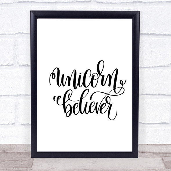Unicorn Believer Quote Print Poster Typography Word Art Picture