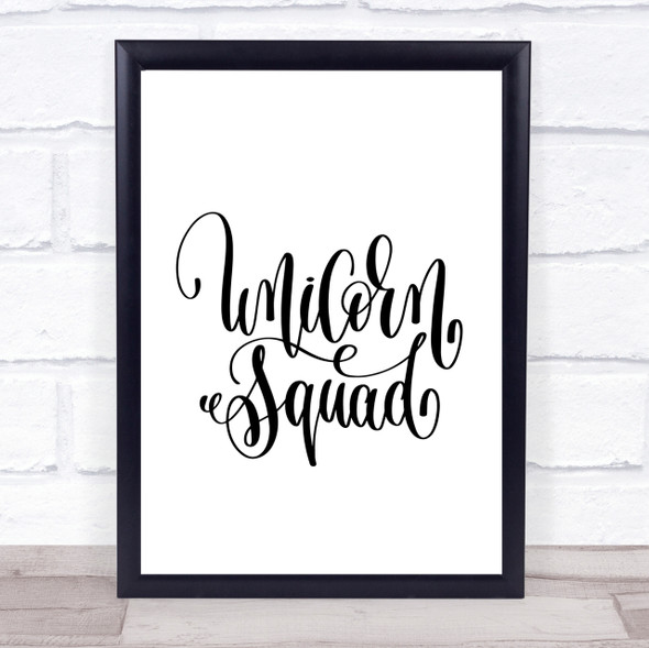 Unicorn Squad Quote Print Poster Typography Word Art Picture