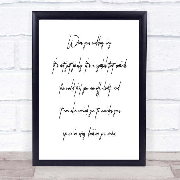 Wedding Ring Quote Print Poster Typography Word Art Picture