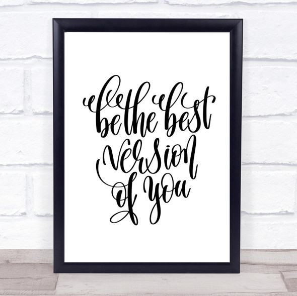 Best Version Of You Swirl Quote Print Poster Typography Word Art Picture