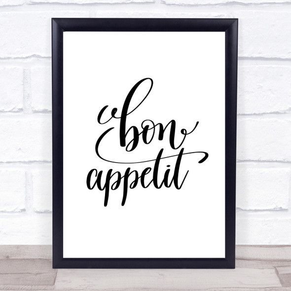 Bon Appetit Quote Print Poster Typography Word Art Picture